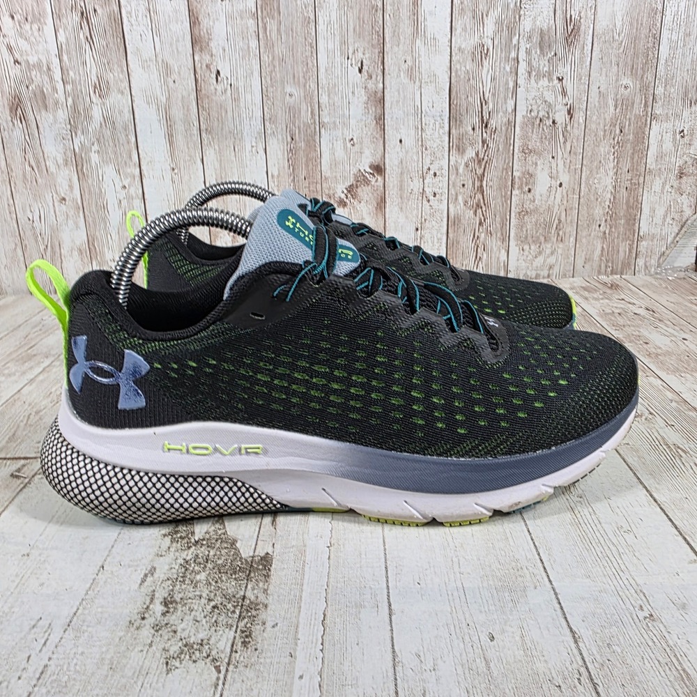 Under Armour HOVR Turbulence‎ Womens 8.5 Black Lime Green Running 3027029-100